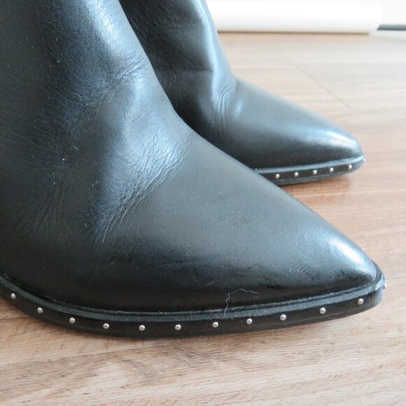 TONY BIANCO Bailey Leather Studded Booties Boots in Black Albany - Size US 6.5 - Picture 10 of 16